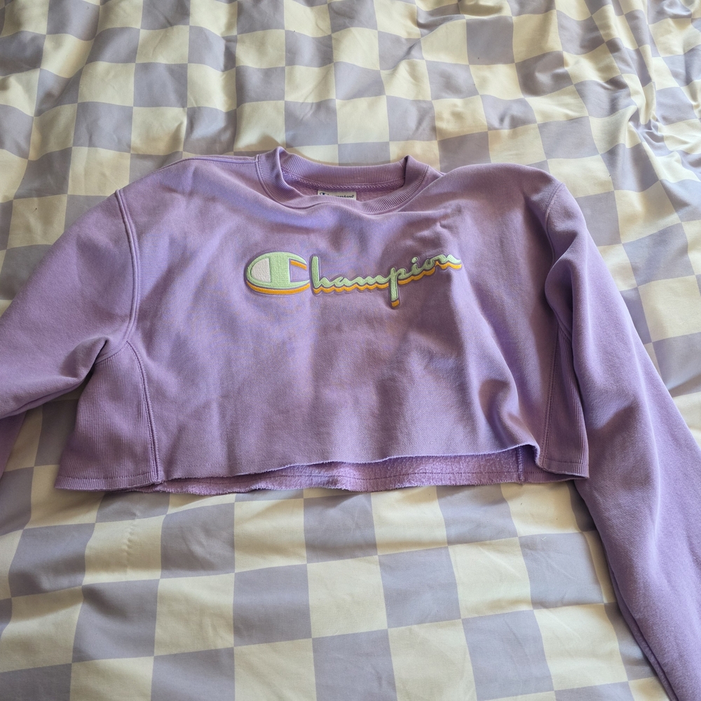 Champion Lavender Cropped Hoodie